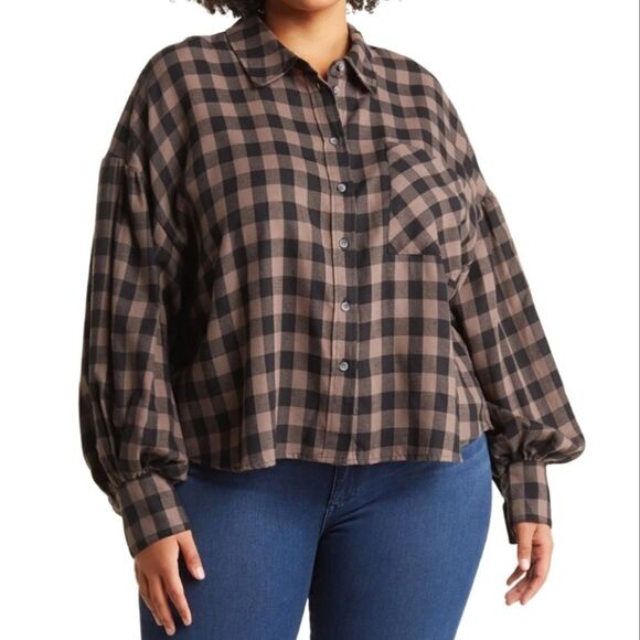 Sanctuary Bianca Gingham plaid button up shirt - Picture 1 of 16